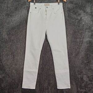 CQY white high rise button fly straight leg women's size 28